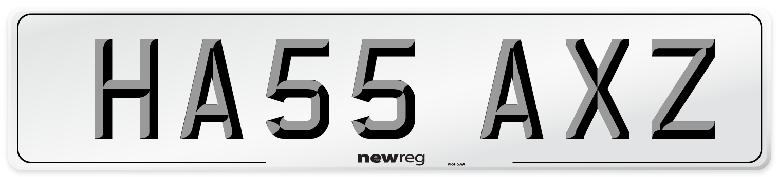 HA55 AXZ Number Plate from New Reg